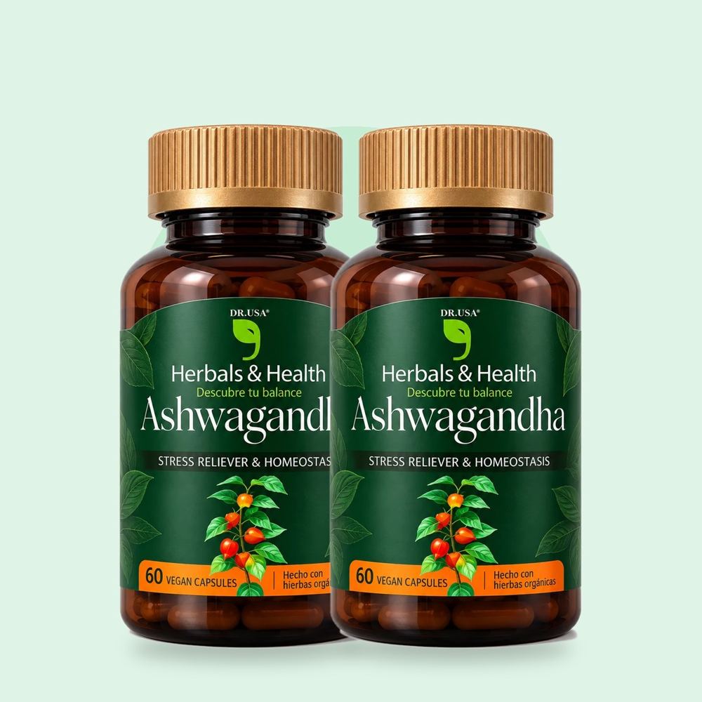 Pack x2 Ashwagandha Herbals & Health · 120 cápsulas